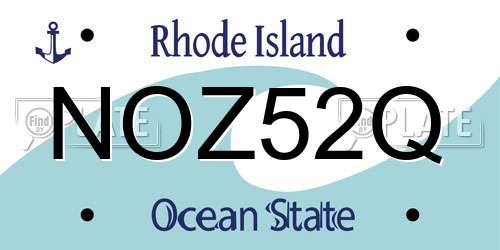NOZ52Q Rhode Island License Plate