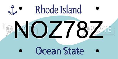 NOZ78Z Rhode Island License Plate