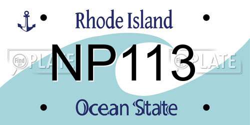 NP113 Rhode Island License Plate
