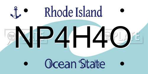 NP4H4O Rhode Island License Plate