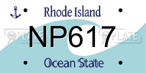 NP617 Rhode Island License Plate