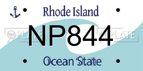 NP844 Rhode Island License Plate