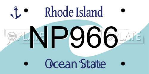 NP966 Rhode Island License Plate