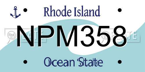 NPM358 Rhode Island License Plate