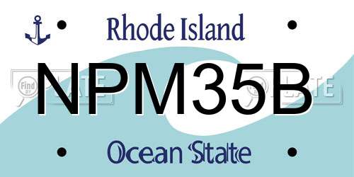 NPM35B Rhode Island License Plate