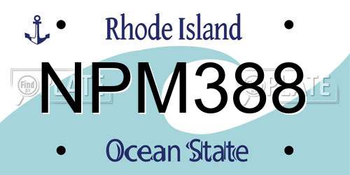 NPM388 Rhode Island License Plate