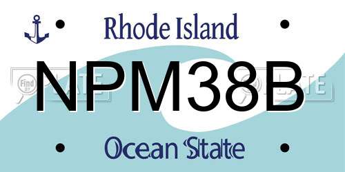 NPM38B Rhode Island License Plate