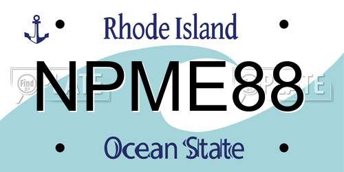 NPME88 Rhode Island License Plate