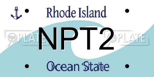 NPT2 Rhode Island License Plate