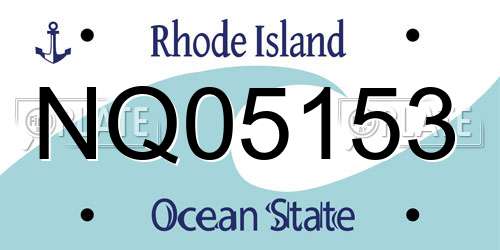 NQ05153 Rhode Island License Plate