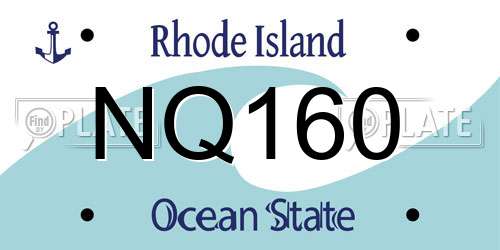NQ160 Rhode Island License Plate