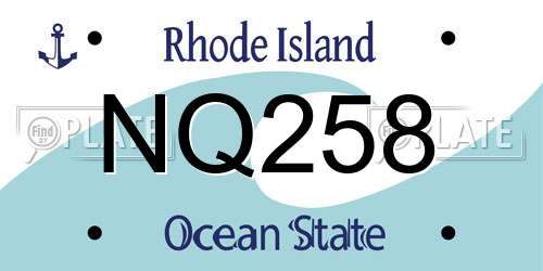 NQ258 Rhode Island License Plate
