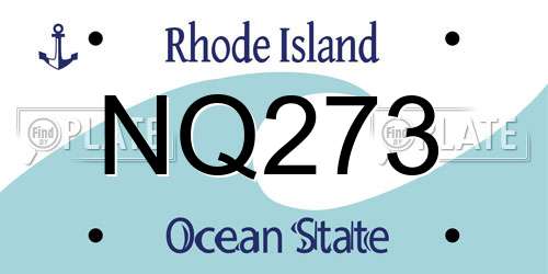 NQ273 Rhode Island License Plate