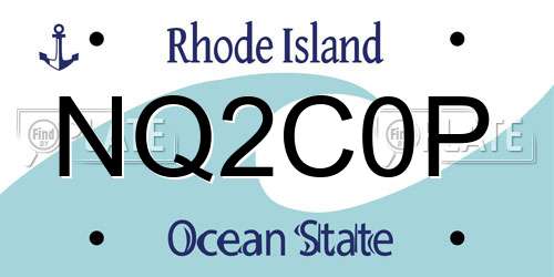 NQ2C0P Rhode Island License Plate