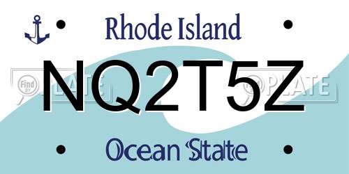 NQ2T5Z Rhode Island License Plate