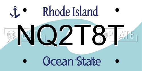 NQ2T8T Rhode Island License Plate