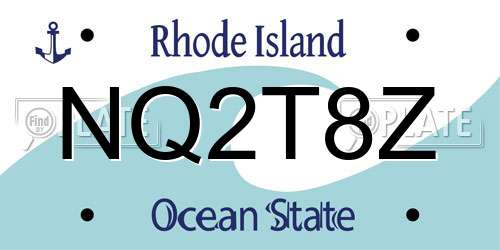 NQ2T8Z Rhode Island License Plate