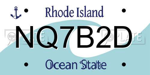 NQ7B2D Rhode Island License Plate