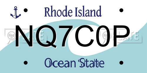 NQ7C0P Rhode Island License Plate
