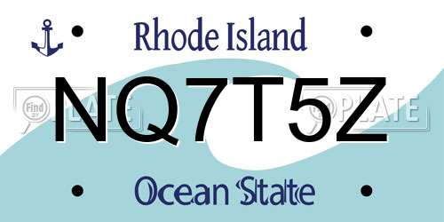 NQ7T5Z Rhode Island License Plate