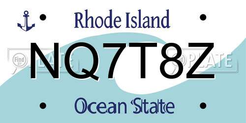 NQ7T8Z Rhode Island License Plate