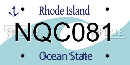NQC081 Rhode Island License Plate