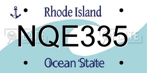 NQE335 Rhode Island License Plate