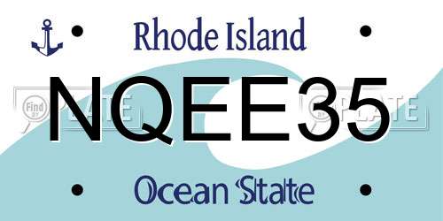 NQEE35 Rhode Island License Plate