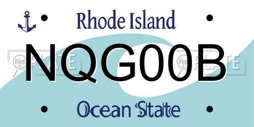 NQG00B Rhode Island License Plate