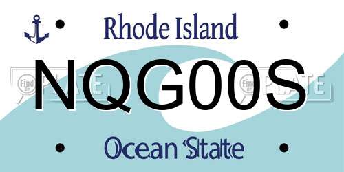 NQG00S Rhode Island License Plate