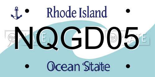 NQGD05 Rhode Island License Plate