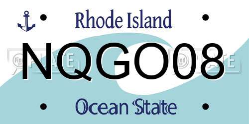 NQGO08 Rhode Island License Plate