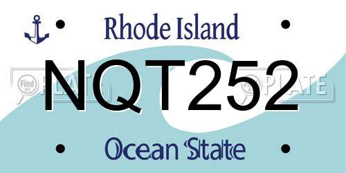 NQT252 Rhode Island License Plate