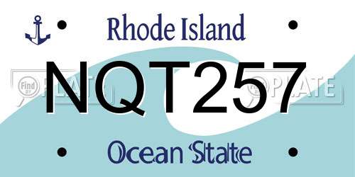NQT257 Rhode Island License Plate