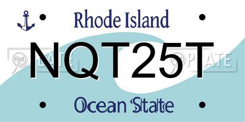 NQT25T Rhode Island License Plate