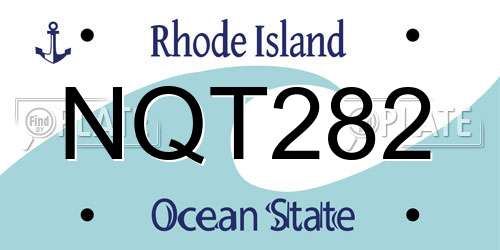 NQT282 Rhode Island License Plate