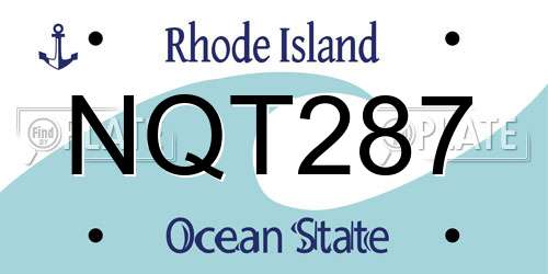 NQT287 Rhode Island License Plate