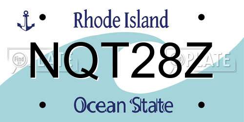 NQT28Z Rhode Island License Plate