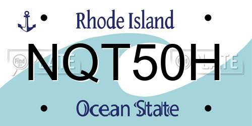 NQT50H Rhode Island License Plate