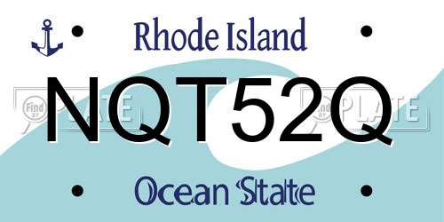 NQT52Q Rhode Island License Plate