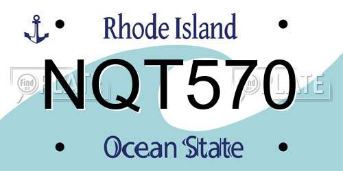 NQT570 Rhode Island License Plate