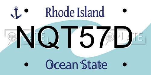 NQT57D Rhode Island License Plate