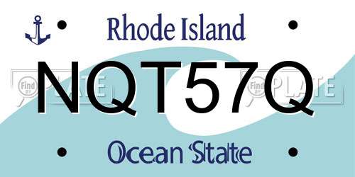 NQT57Q Rhode Island License Plate