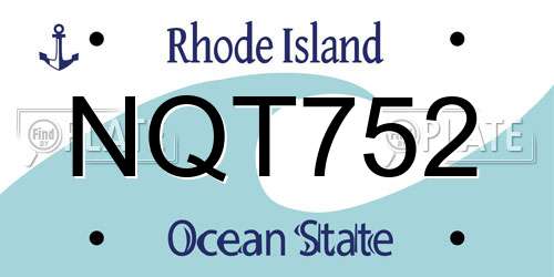 NQT752 Rhode Island License Plate