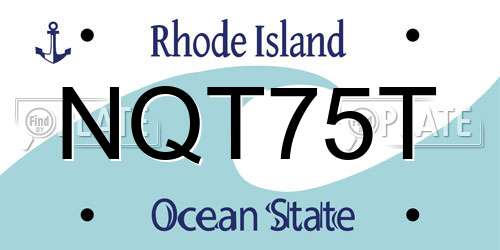 NQT75T Rhode Island License Plate