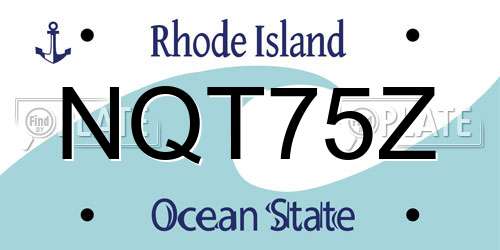 NQT75Z Rhode Island License Plate