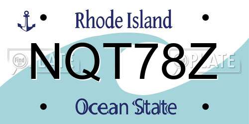 NQT78Z Rhode Island License Plate