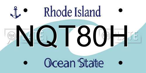 NQT80H Rhode Island License Plate