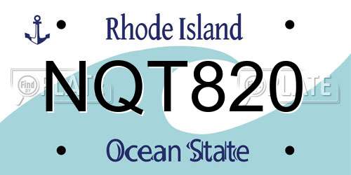 NQT820 Rhode Island License Plate