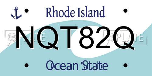 NQT82Q Rhode Island License Plate